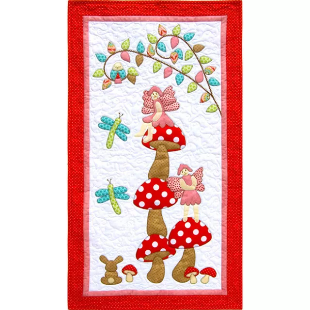 Kids Quilts Patterns - Woodland Fairies.  Applique wallhanging pattern