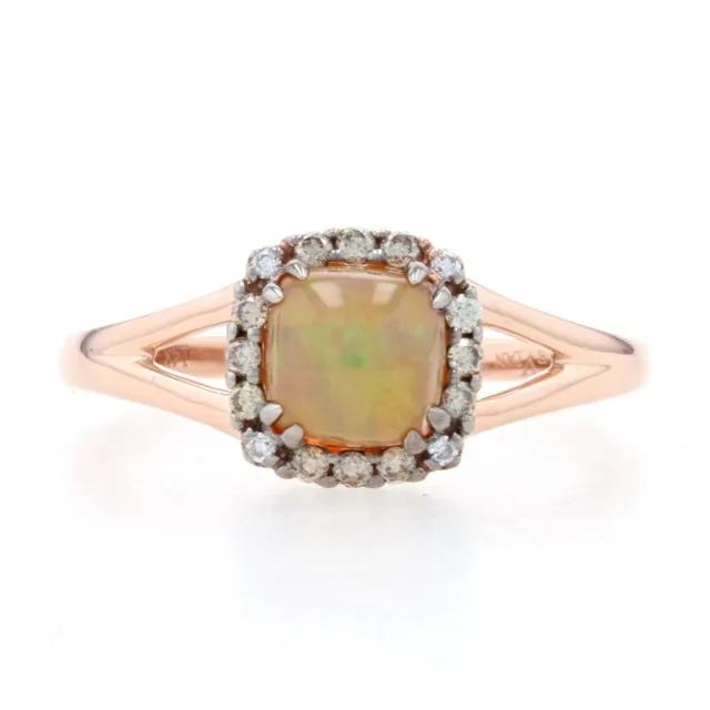 Le Vian Neopolitan Opal & Diamond Halo Ring Rose Gold 14k Cushion Cabochon.70ctw