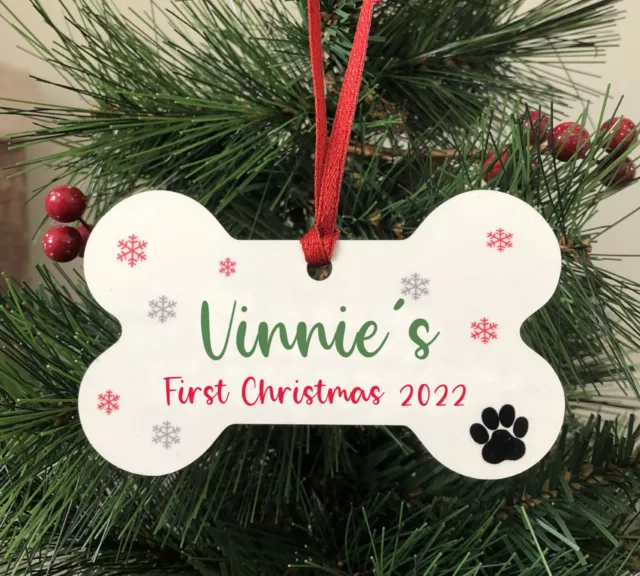 Dog First 1st Christmas bauble Puppy 1st Christmas 2023 Personalised with name
