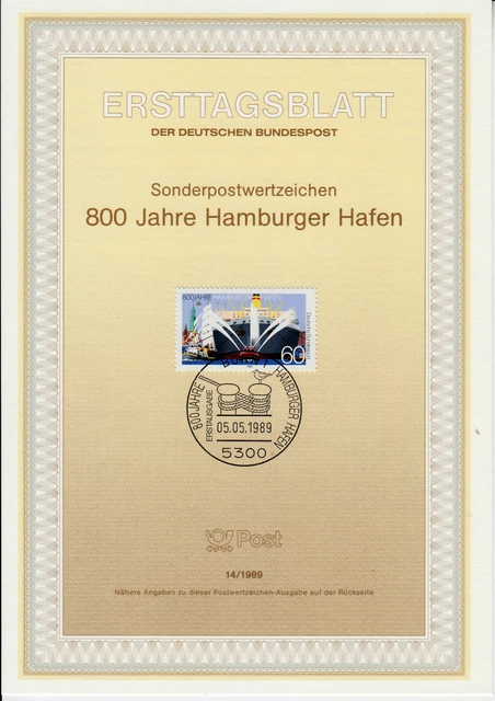 Deutschland Hamburger Hafen ETB Mi 1419, Bonn 05.05.89