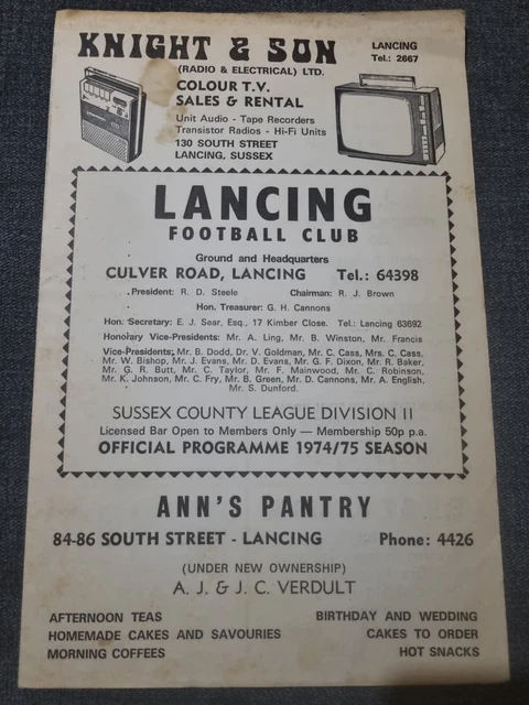 Lancing FC V Seaford Sussex County League Division Two December 1974