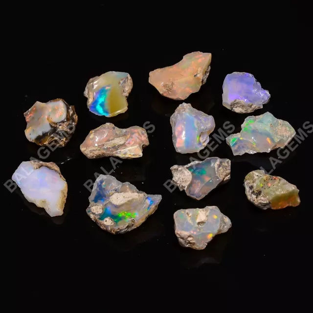 38.50 Cts 100% Natural Stunning Ethiopian Opal 12X10 19X10 MM Rough Lot Gemstone
