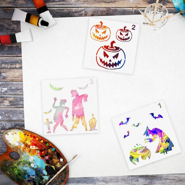 8pcs Kinder Kunststoff Malerei Zeichnung Schablonen Hohl Vorlage Kopie Bord