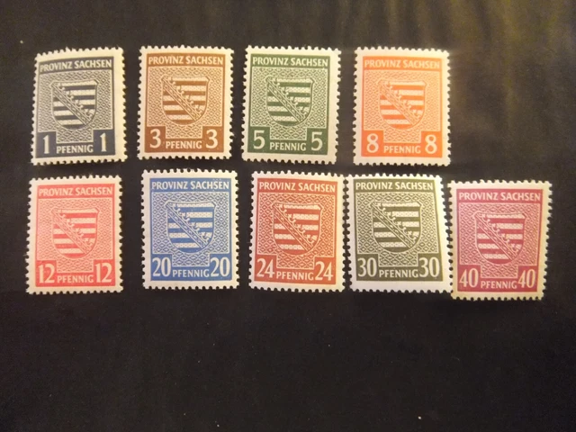 SBZ Provinz Sachsen 1945 WZ Lot aus 73-84x postfrisch 
