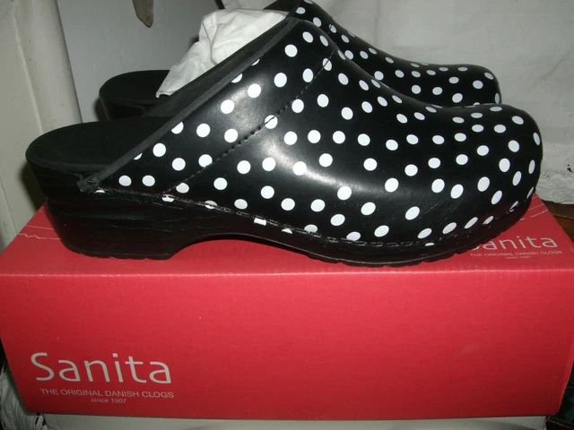 SANITA ZOCCOLI DANESI Aperti Sabot Clogs Donna Pelle Leather 40