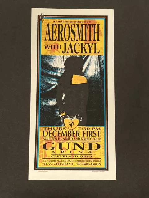 1994 AEROSMITH, JACKYL Original Concert Handbill Mark Arminski Cleveland, Ohio