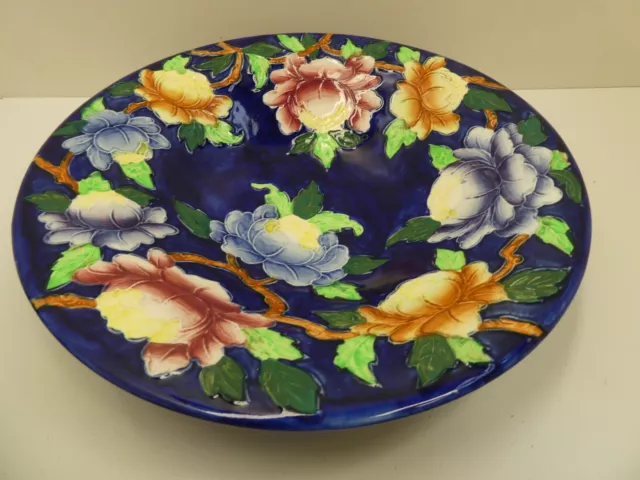 Maling Blue Lustre Bowl Floral Bowl  Art Deco