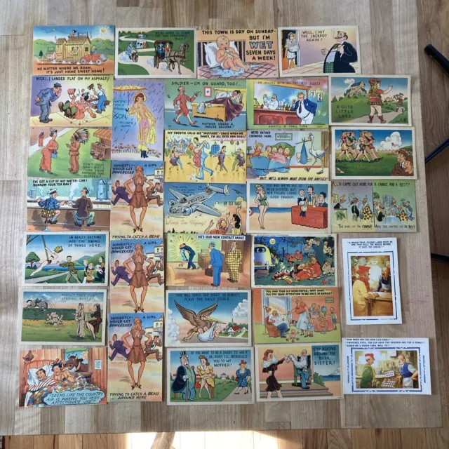 Lot Of 31 Vintage Cartoon Postcards  - Unused