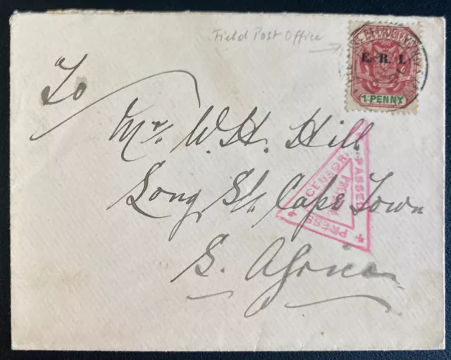 1901 Field Post Office South Africa Censored Cover Boer War To Cape Town