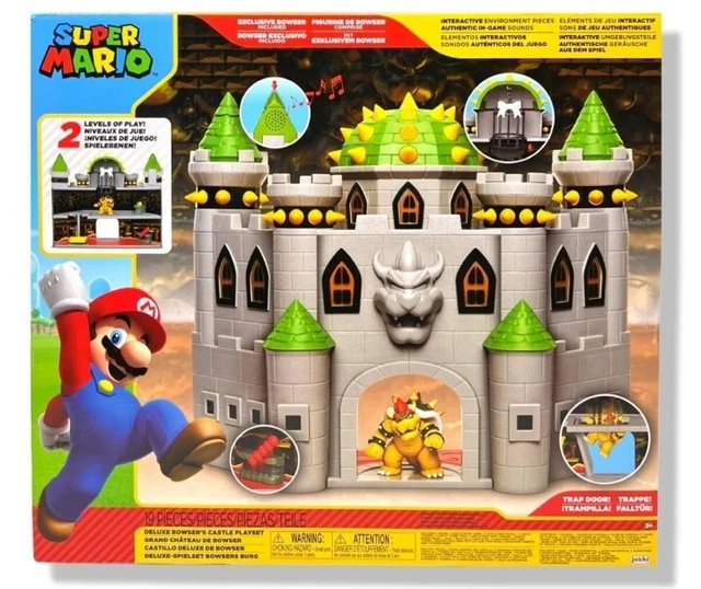 NINTENDO SUPER MARIO Bros Bowsers Deluxe Castle Playset *NUOVO* EUR 4