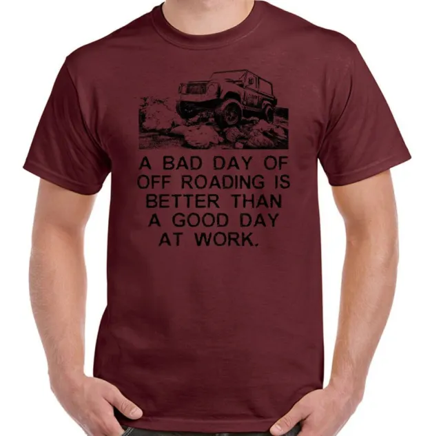 T-shirt 4x4 divertente da uomo A Bad Day Off Roading 90 110 SVX 6