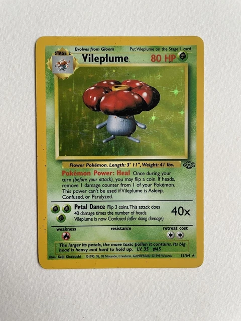 Vileplume 15/64 Jungle Holo Rare Pokemon Card 1999
