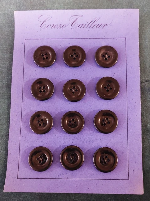 Lot De 10 Boutons Anciens En Corozo Beige - Diamètre 18 Mm, Pour Chemises Ou Artisanat