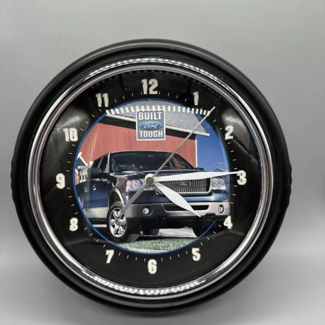 Built Ford Tough Hanging Wall Clock Tested Works 9 x 2 1/4 Trucks Mancave Shop