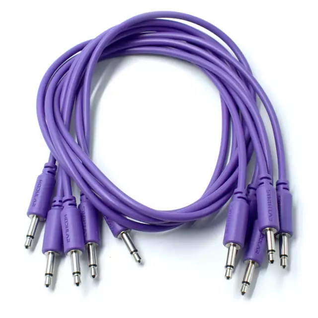 Eurorack Patch Cables, Modular Synth Lab, 5-Pack, 9-150cm, VIOLET