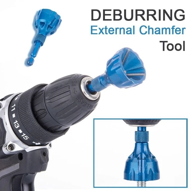 THREE BLADE POLISHING Thread External Chamfer Tool Deburring Drill Bit ...