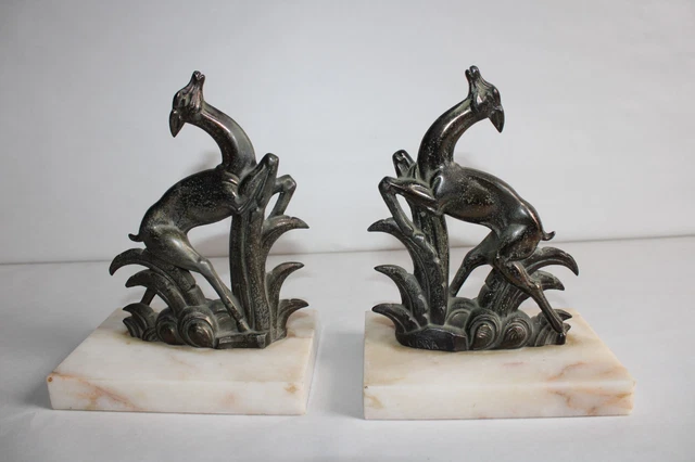 Paire de serre livres sculptures bronze goût Becquerel. Art