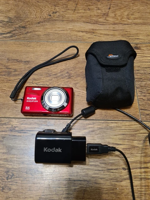 Kodak Easyshare Camera M23 Red, Lowepro Case And Official Kodak Charger, SD 2GB
