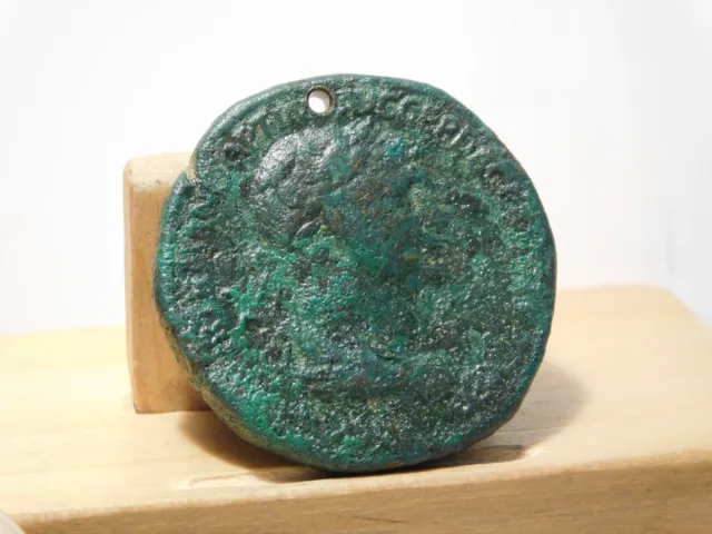 Roman Imperial, sestertius of Trajan, Holed,Senatus Populusque Romanus rev.