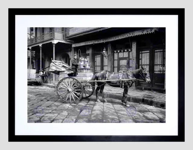 86721 A NEW ORLEANS MILK C HISTORY OLD BW BLACK Wall Print Poster AU