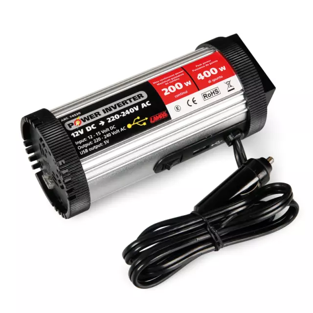 Power Convertisseur 12V>220V Transformateur D'Électricité Prise USB 5V Car