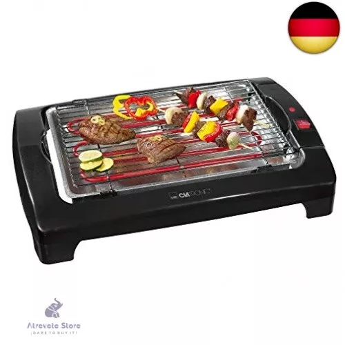 Clatronic Elektrogrill BQ 2977 N, Barbecue-Tischgrill, Indoor-Outdoor