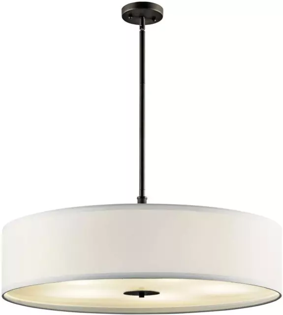 42196OZ Drum Pendant Lighting, Bronze 5-Light (30" W X 12" H) 500 Watts