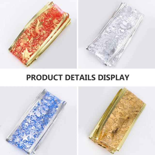 8 rollholiday xmas ribbon en von Ripsband Weihnachten Verpackung Band Band Bo 6