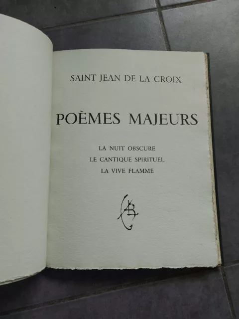 Poèmes majeurs Saint Jean De La Croix ex N°4 avec 20 lithographies de Chapuis