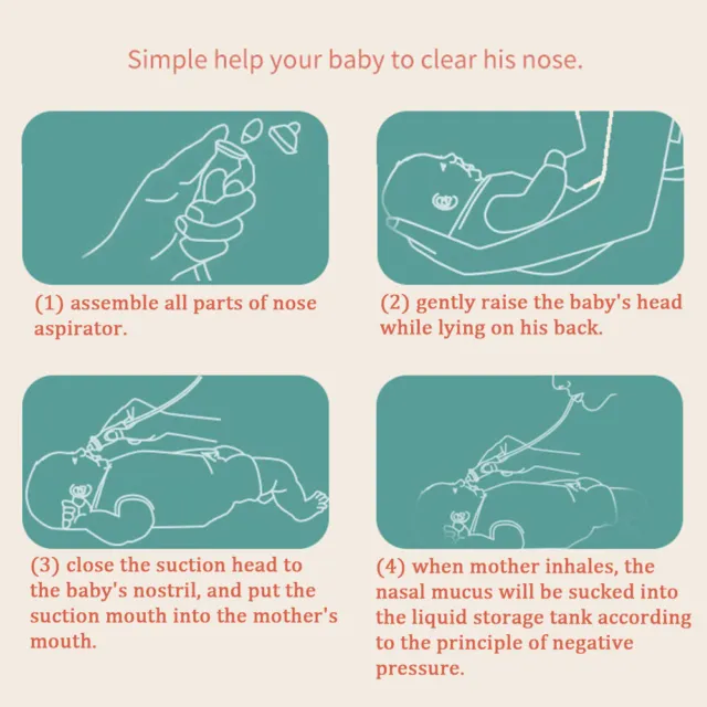 Soft Tip Vacuum Suction Newborn Baby Nose Cleaner Nasal Aspirator Absorption
