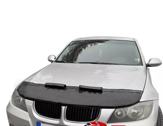 Bonnet Bra Cover Full Black Leather Fit BMW E90 2005 - 2011 Rockfall Protection