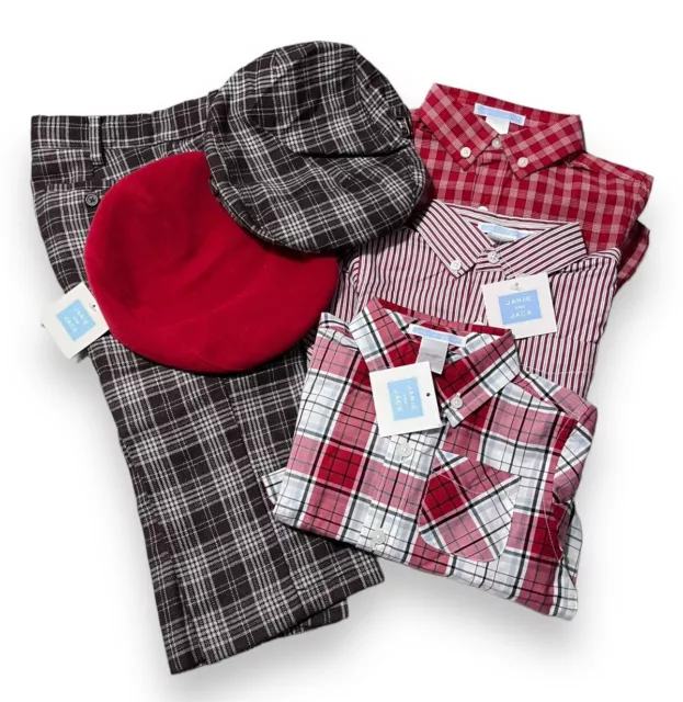 NWT! Janie and Jack Clothes Lot - Baby Boy 12-24 Mo. Hats Pants Shirts Dapper!