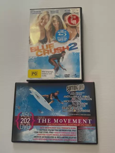 THE MOVEMENT DVD Australia's Surfing Life 202  Mick Fanning + BLUE CRUSH 2 Movie