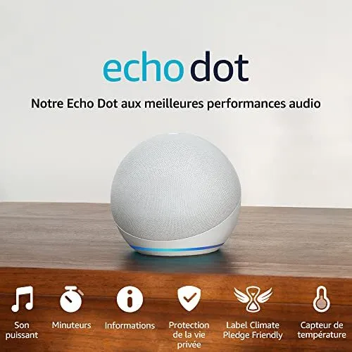 Echo Dot (5e génération, modèle 2022) | Enceinte connectée Bluetooth et Wi-Fi au