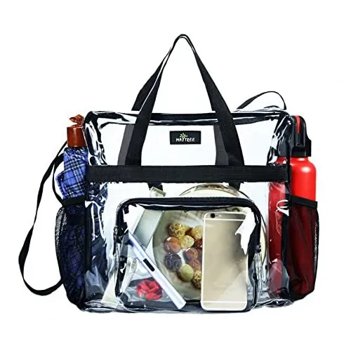 CLEAR BAG STADIUM Approved, Transparent See through Clear Tote Bag for ...