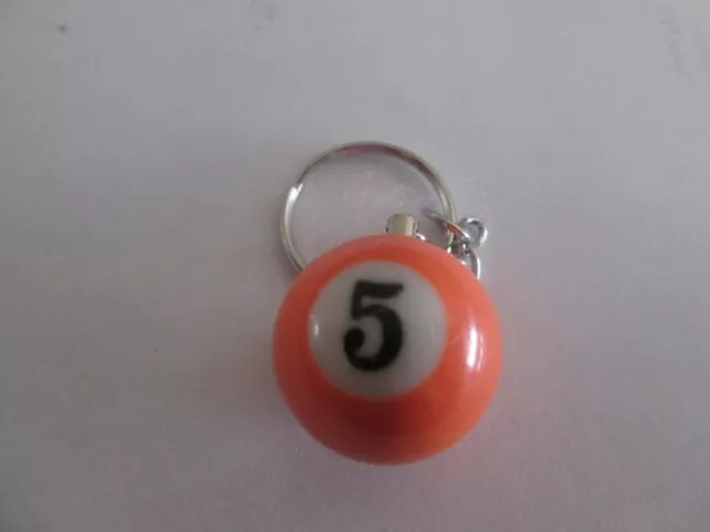 porte clé boule de billard 25 mm numero n°5