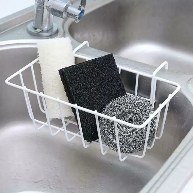 White Kitchen Sink Sponge Soap Scrubber Tidy Storage Organizer Holder