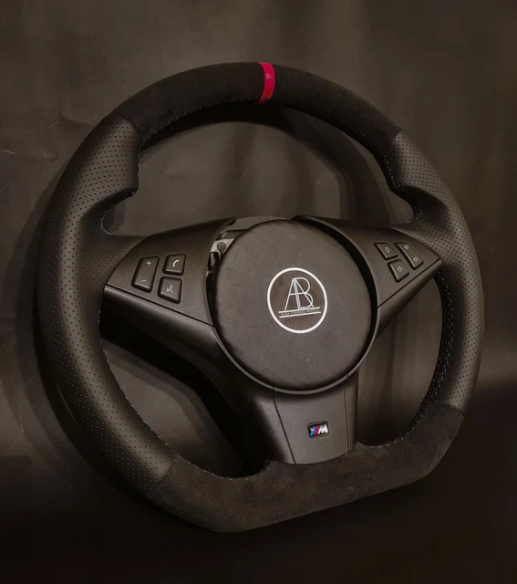 BMW E60 E61 E63 E64 5/6series Flat Bottom Alcantara M Steering Wheel