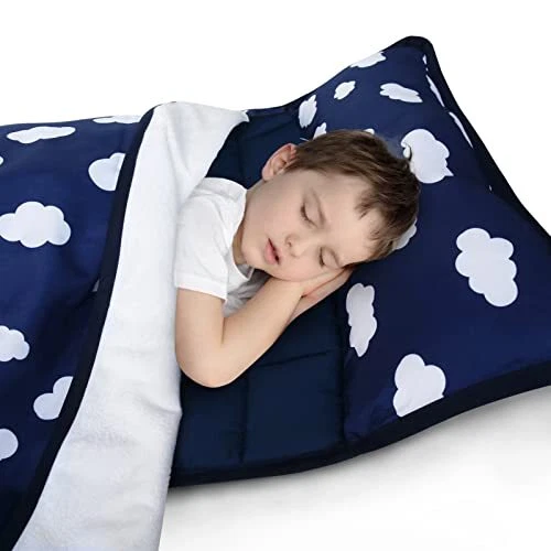 Alfombrillas de siesta para guardería preescolar acolchadas portátiles y amigables con la piel para niños pequeños siesta