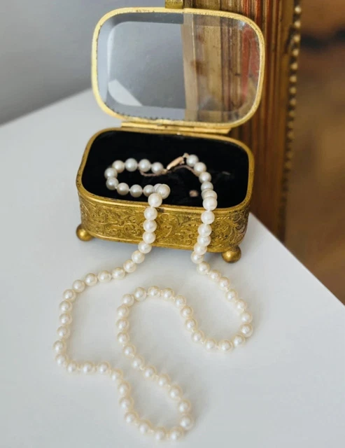 Collier Perles Fines Ancien - Pendentif Art Déco Vers 1920 - Bijou Vintage