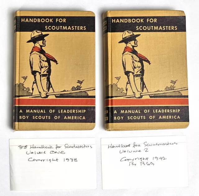 Handbook for Scoutmasters Vol 1 and 2 Hardcover with original Dust Covers 1938