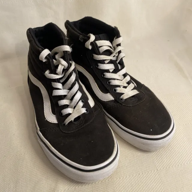 Vans Old Sk8 Womens 7.5 Black White Suede Canvas High Top Skate Sneaker Shoes
