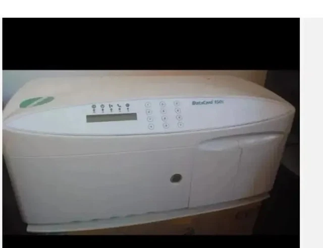 Datacard 150i Card Embosser rear indenter NO KEY TO LOCK  still open works good