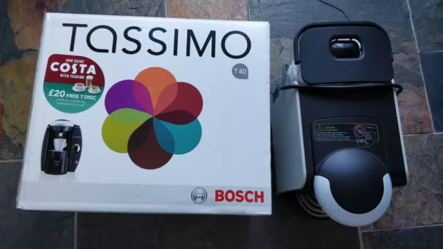 Bosch Tassimo Fidelia T40 TAS4011GB Coffee Maker Silver & Service T-Disc & Coffe