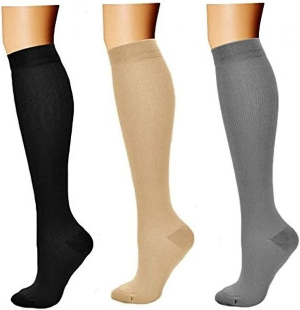 3 pares de medias trombosis de compresión para mujer y hombre deporte correr medi vuelo viajes