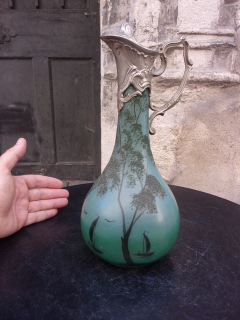 Ancienne Carafe LEGRAS Art Nouveau 1900 Modèle Bâteaux