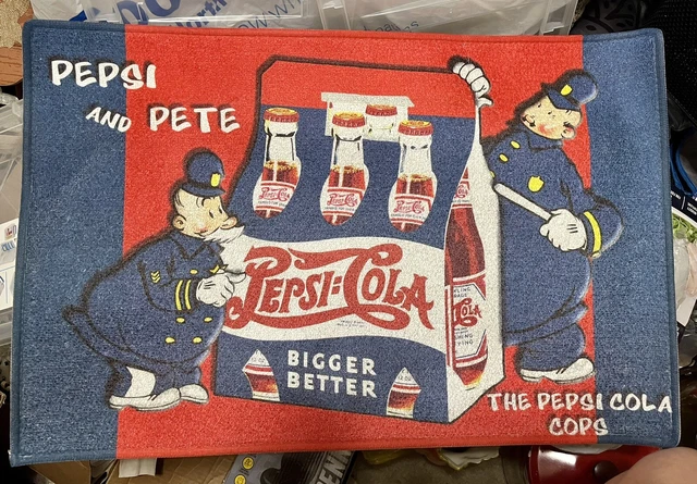 PEPSI COLA RUG, Pepsi & Pete The Pepsi Cola Cops 26x17 £15.81 - PicClick UK