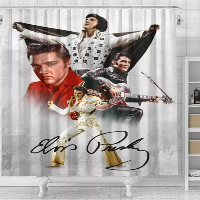 Elvis Presley Poster King of Rock and Roll Music Shower Curtain Sets