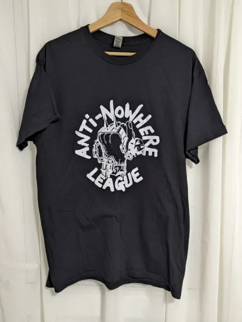 Anti Nowhere League Shirt Size L Black ANWL Punk Rock Gbh Discharge Exploited