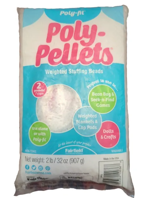 6 POUNDS POLY-FIL POLY-PELLETS WEIGHTED STUFFING BEADS, EASY PORE